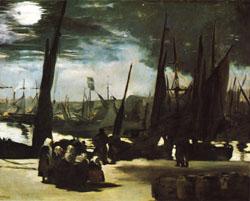 Edouard Manet Moonlight over the Port of Boulogne France oil painting art